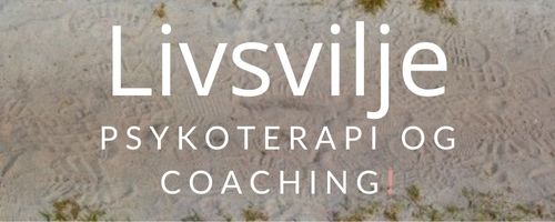 Jens E. Mortensen Tekst på sandet baggrund lyder: "Livsvilje Psykoterapi og Coaching - din kilde til terapi århus.